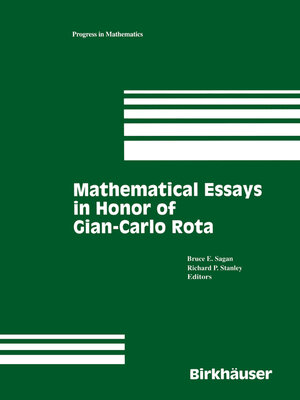 cover image of Mathematical Essays in honor of Gian-Carlo Rota